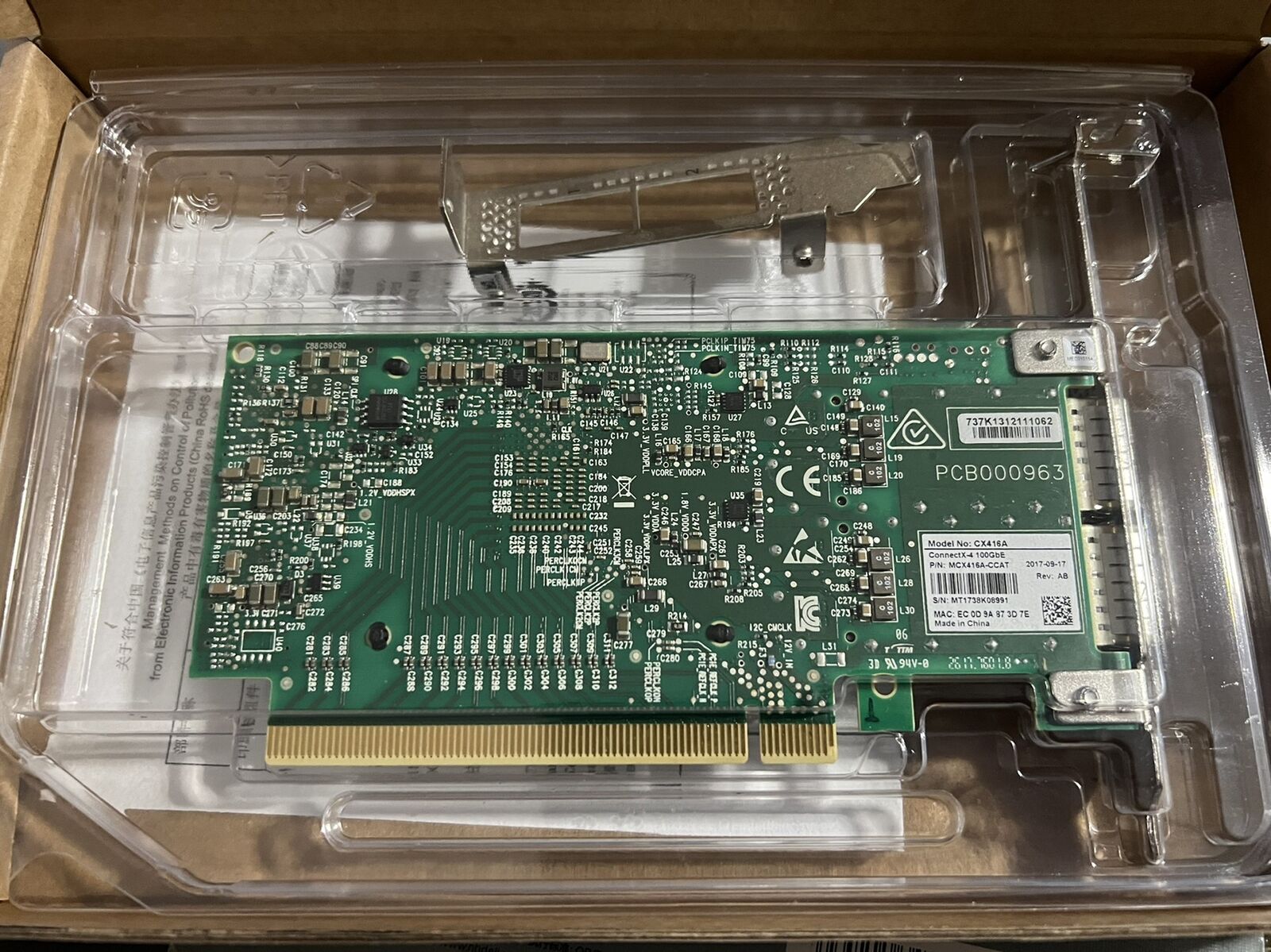 Mellanox MCX416A-CAT CX416A Du - 100Gbe Qsfp28 Network Card review and price